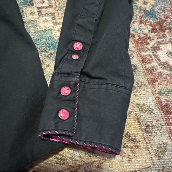 Women’s Cruel Girl Western Cowgirl Shirt Black Pink Y2K Long Sleeve Size Small - Picture 4 of 8